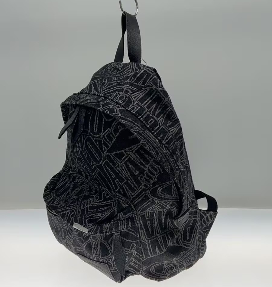 Vivienne Westwood Anglomania Backpack Black Canvas Nylon Women Rucksack