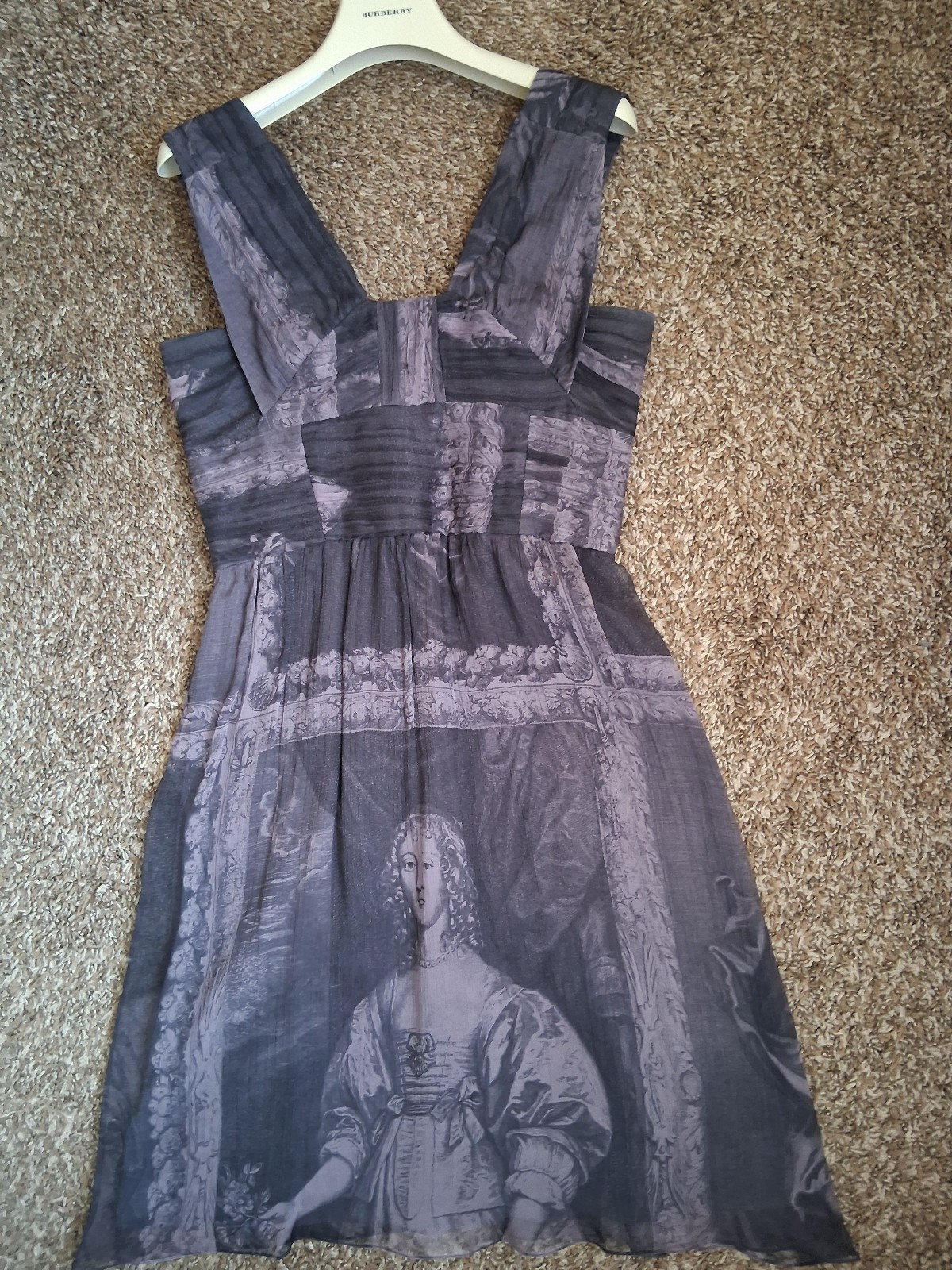 Authentic Burberry Old Masters painting silk dress, size EU 40