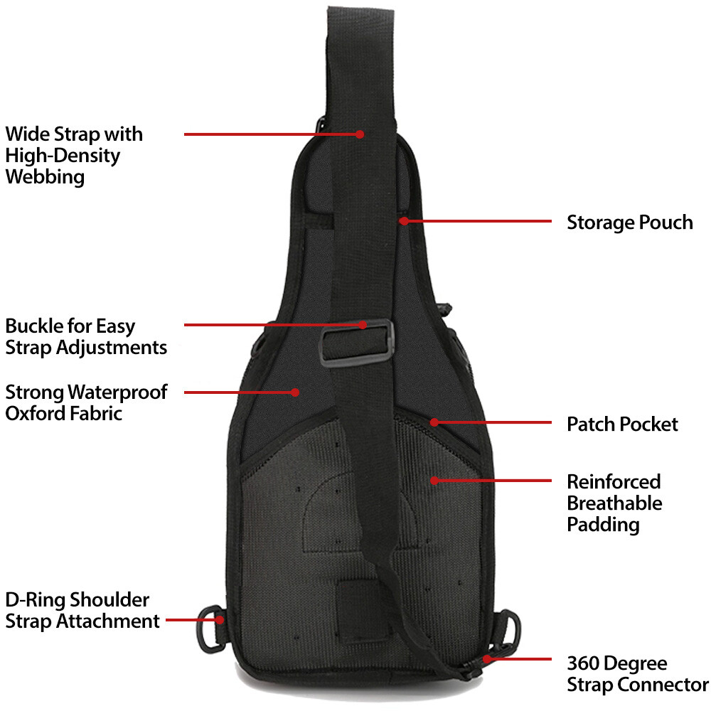 Mens Backpack Tactical Sling Shoulder Bag Molle Travel Chest Pack Outdoor Hiking