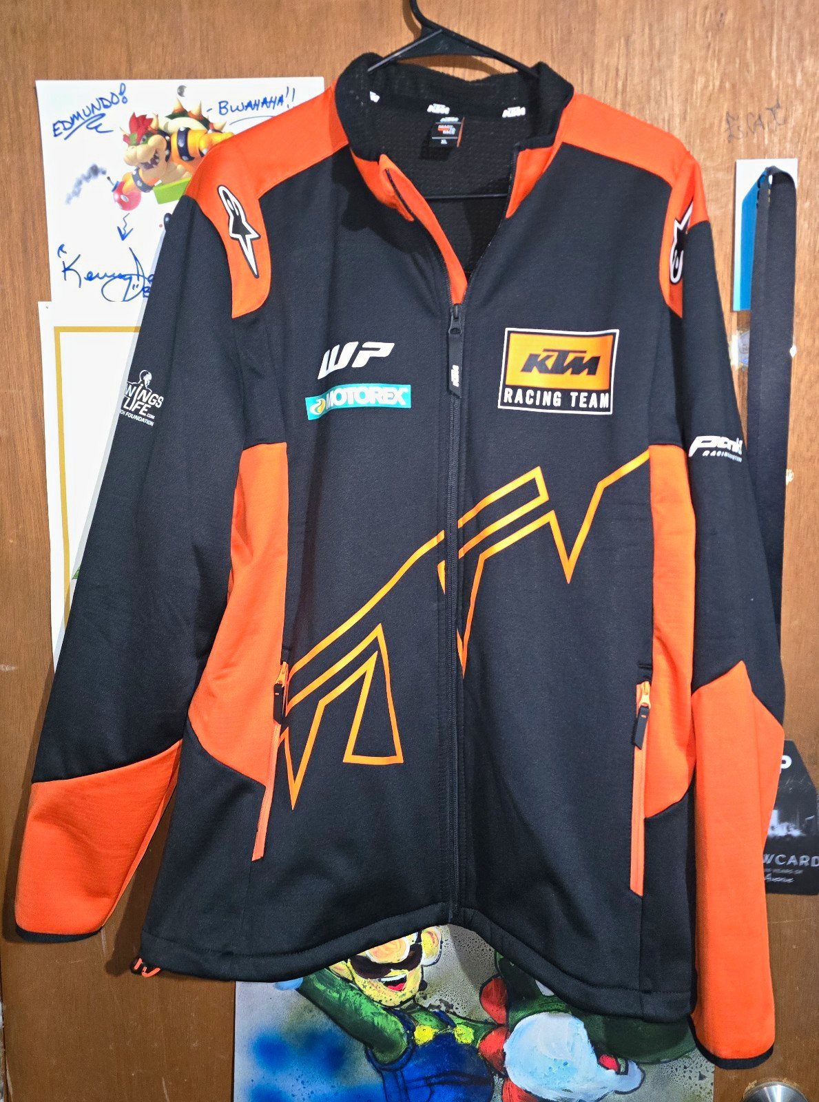 KTM Racing Team Men’s XL Full Zip Track Jacket Black/Orange, Pockets
