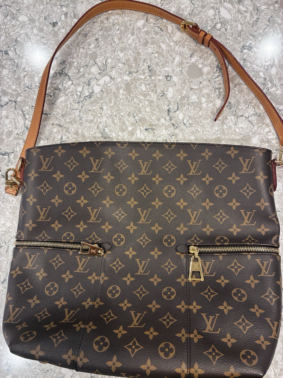 Louis Vuitton Melie Monogram Large Shoulder Bag Detachable Strap 100% Authentic