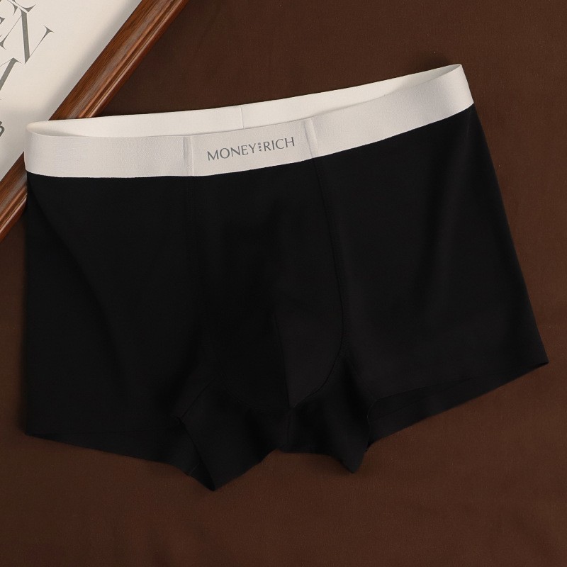 Soft Breathable Men’s Boxer Briefs Ice Silk Seamless Thin Mid Rise Comfort