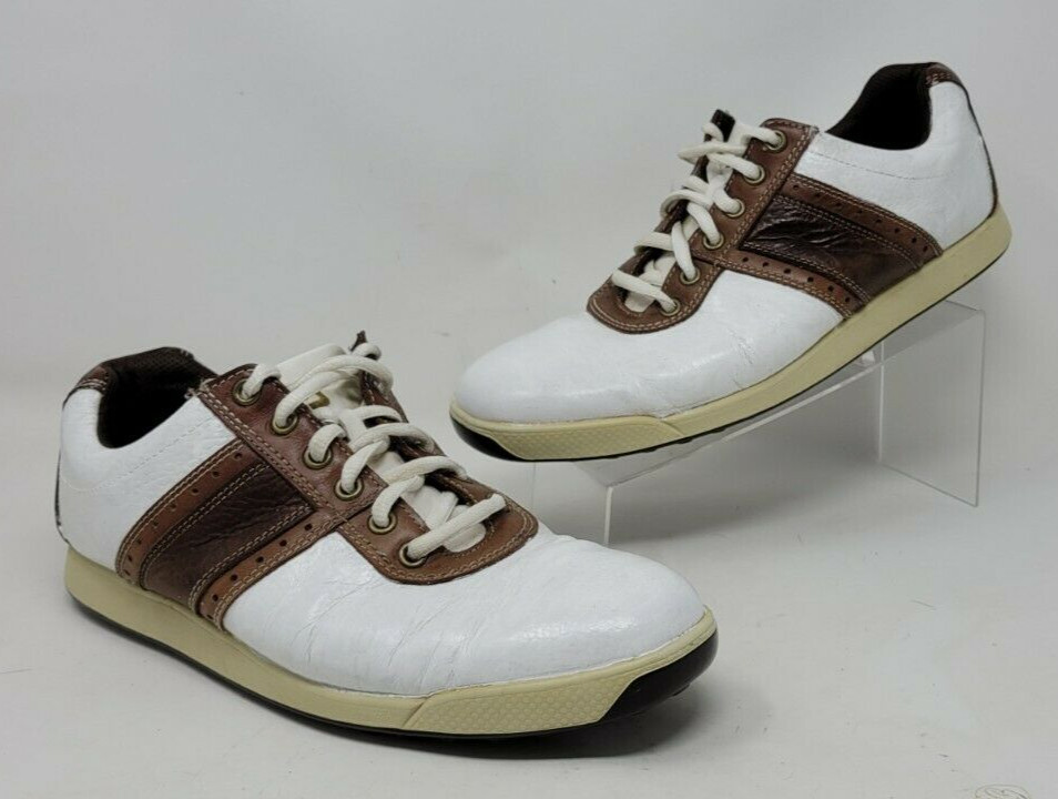 Footjoy Contour Casual Golf Shoes Sz 9 M 54077 White Brown