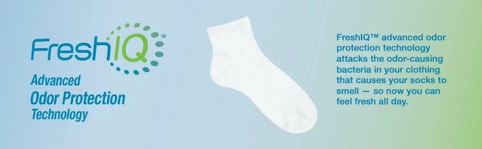 6 Pack Hanes Men’s Lightweight Liner Socks FreshIQ Breathable Non-Slip Heel New