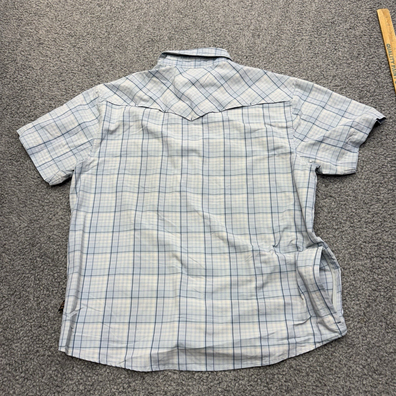 Howler Brothers Tech Shirt Mens Medium Snap Button Nylon Poly Vented Quick Dry