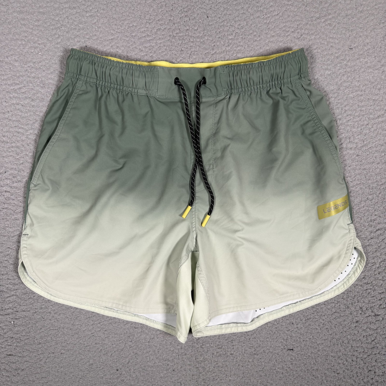 Legends Shorts Mens Medium Gray Ombre Luka Elastic Waist Drawstring Running Gym