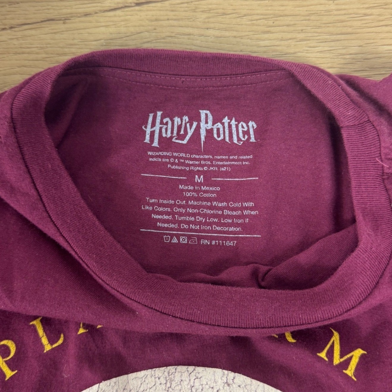 Harry Potter Platform 9 3/4 Hogwarts Express Maroon Graphic T-Shirt Womens M
