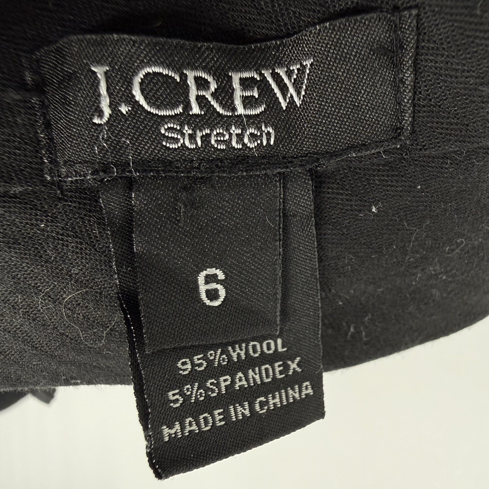 J Crew Stretch Wool Ankle Pants Womens Size 6 Black Classic Preppy 26.5in