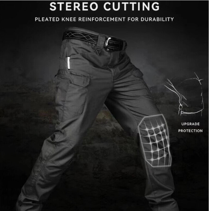 Waterproof Mens Cargo Pants Work Combat Pants Outdoor Hiking Trousers Tactical