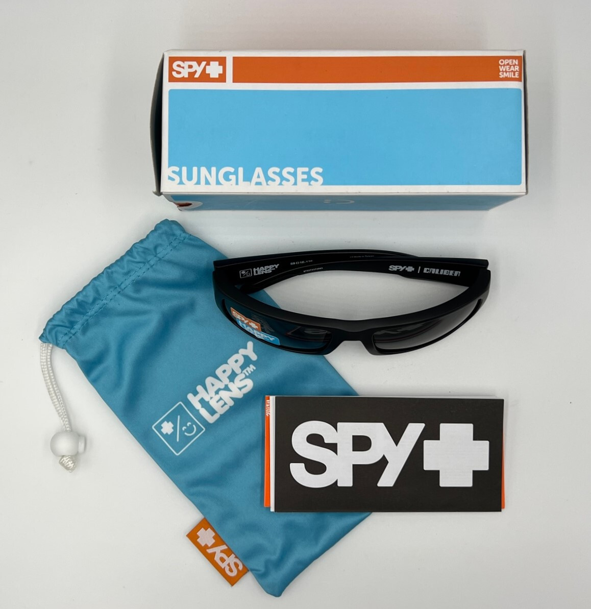 Authentic SPY+ Optic Caliber Shield Matte Black Happy Gray Green Lens Sunglasses