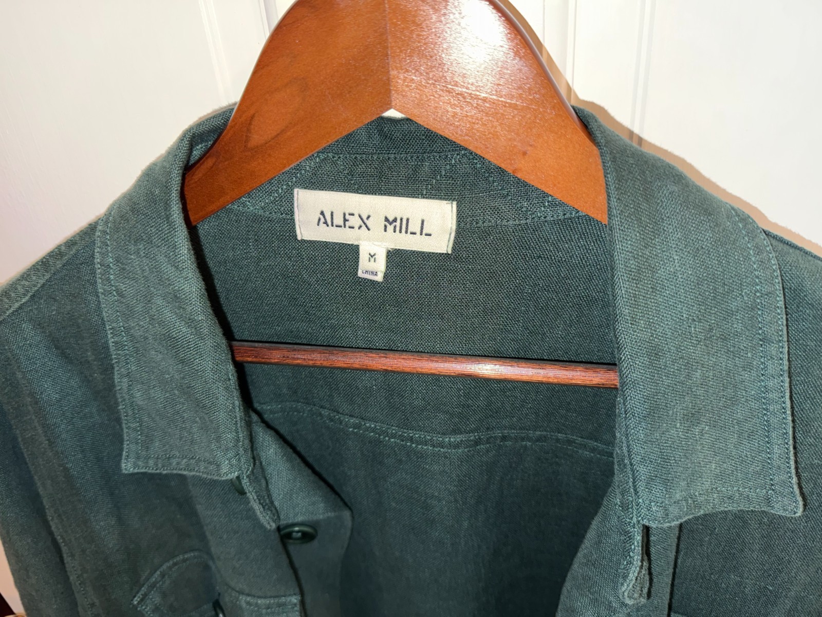 Alex Mill Linen Work Jacket Garment Dyed Pine Grove Green Chore Coat Men’s M