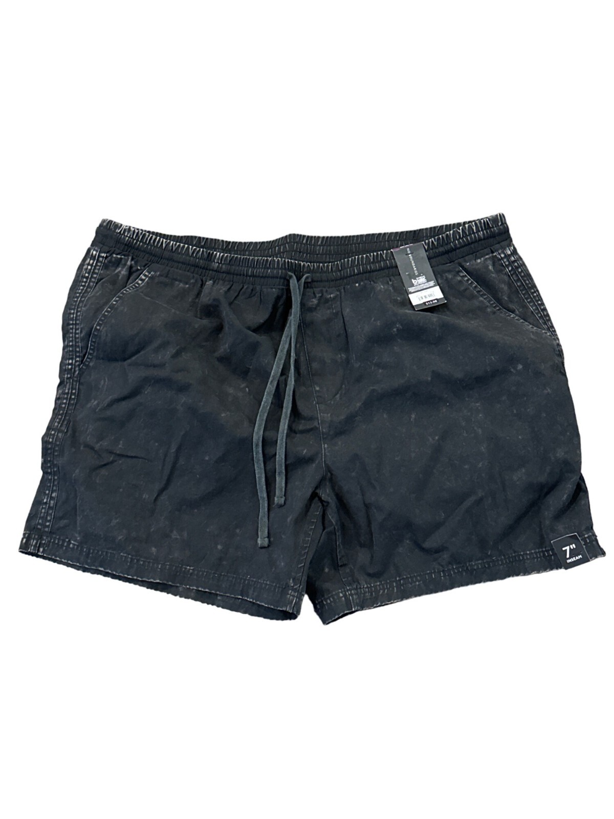 No Boundaries Mens Twill Shorts 2XL (44-46) Black Drawstring Waist Pockets All S