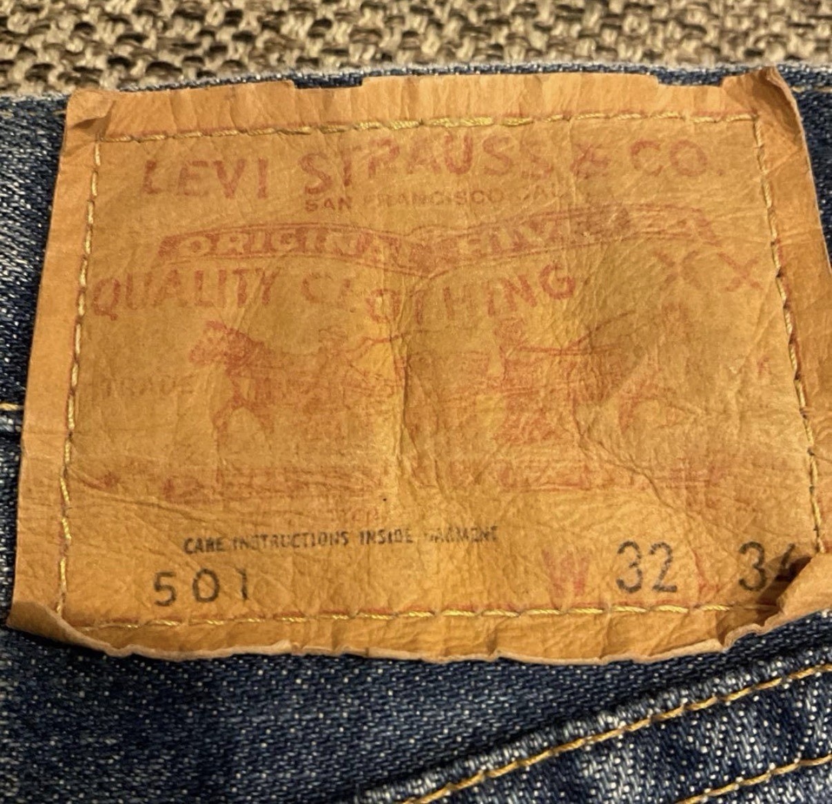Levi’s 501 Jeans Men’s W32 L34 Big E 1971 Japan Made Denim Vintage