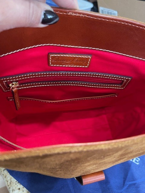 Dooney & Bourke Suede Brynn Shoulder Bag Amber w/Dust bag – Used only once!