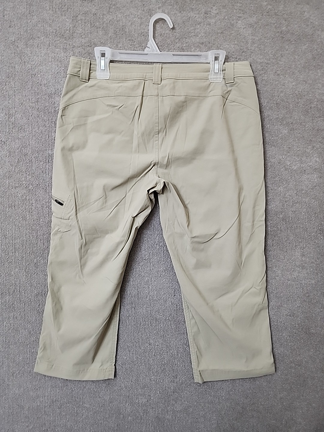 Eddie Bauer Rainier Capri Pants Womens 12 Tan Nylon Stretch Hiking UPF 50+