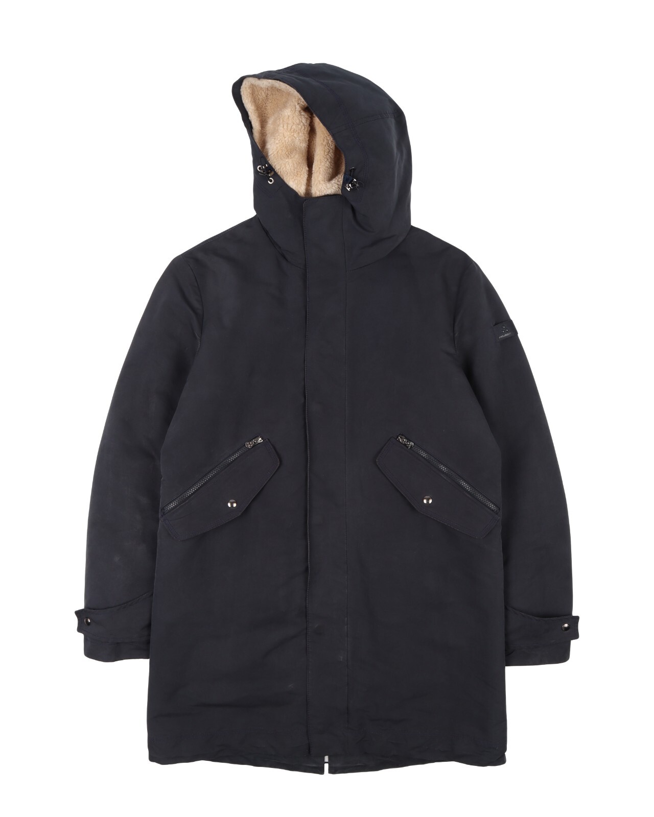 PEUTEREY Blue Double Layer MIcrofibre Parka Rain Coat Long Jacket Mens Size M