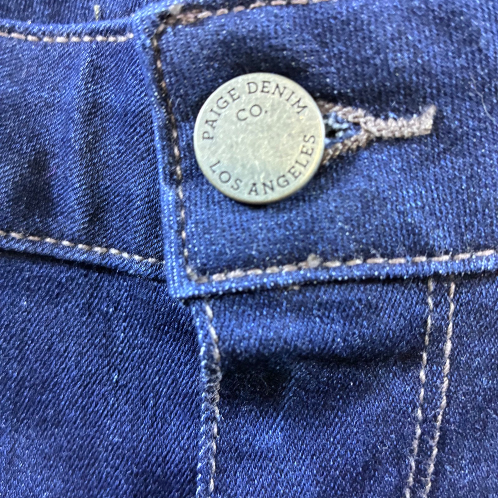 Paige Manhattan Bootcut Jeans 29 Dark Indigo Blue Denim Stretch