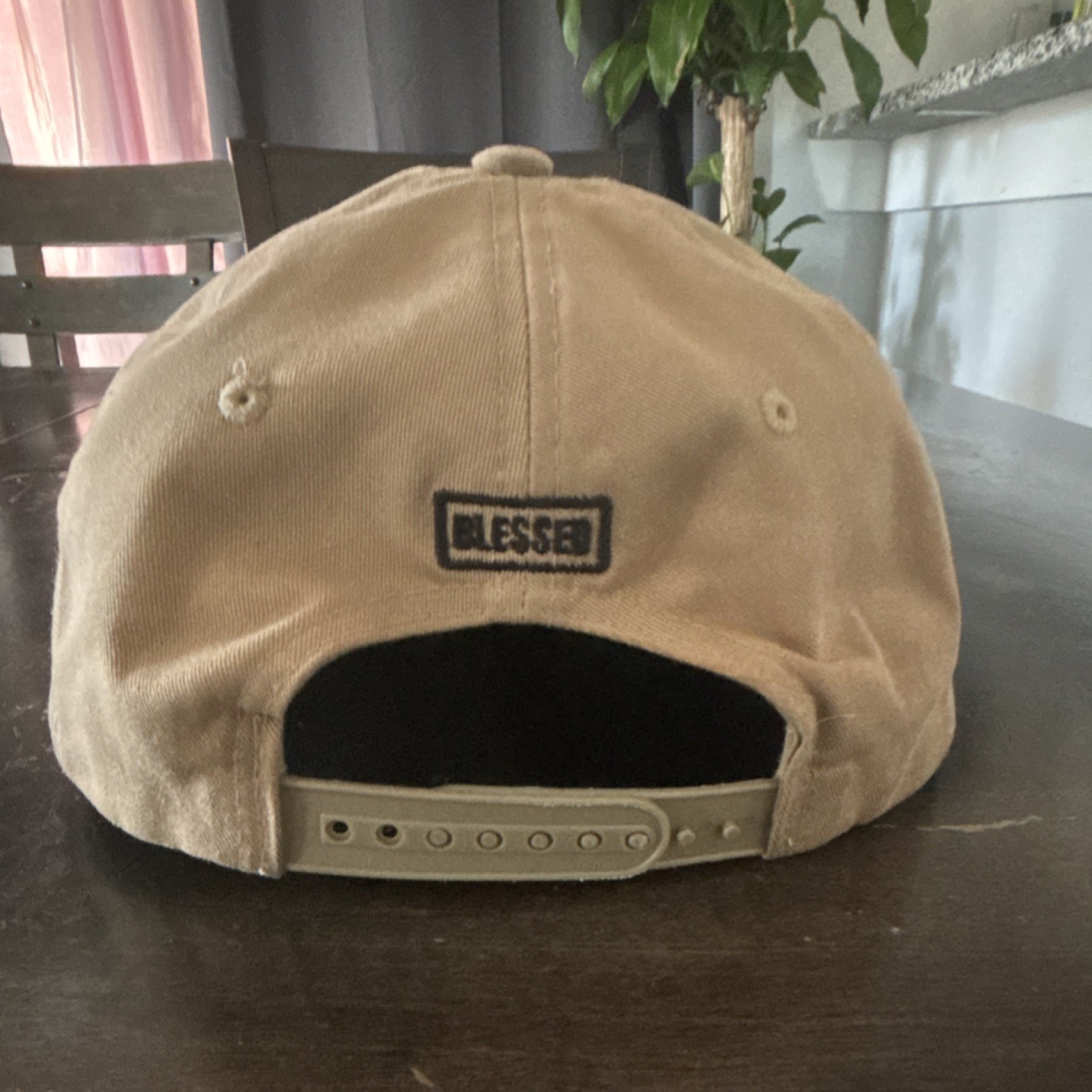 Top Level Snapback Hat Adjustable Tan Graphic Religious Theme Men