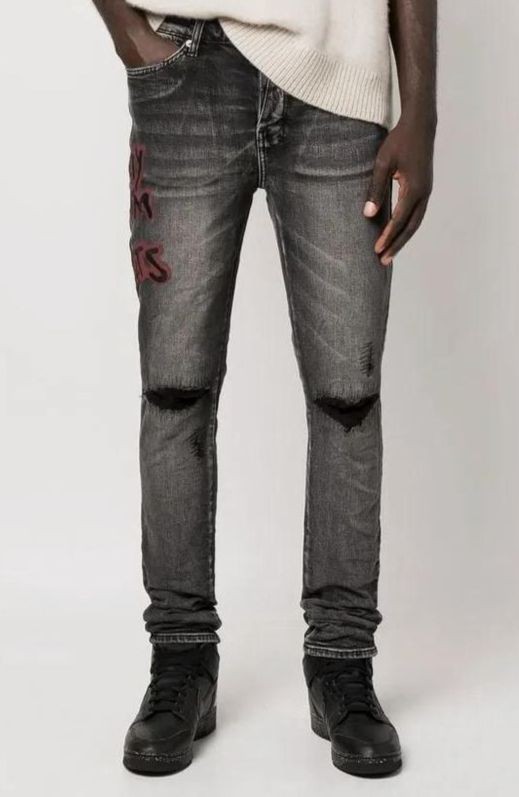 Ksubi Men’s Gray World Tour Van Winkle Spray Skinny Jeans Size 42