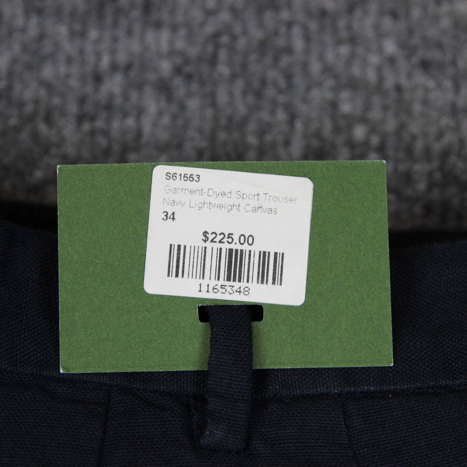 Sid Mashburn Pants Men’s 34X36 Blue Unhemmed Garment Dyed Sport Trousers *FLAW