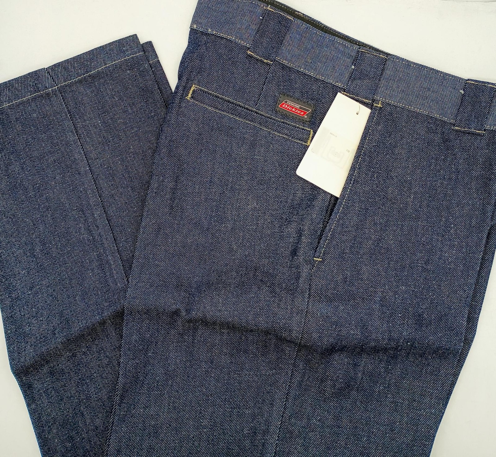 Dickies Men’s Original 874 Navy Denim Work Pants Jeans, 42W x 30L