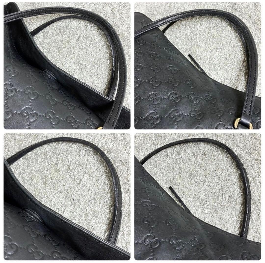 GUCCI Shoulder bag Black Guccissima Authentic From Japan