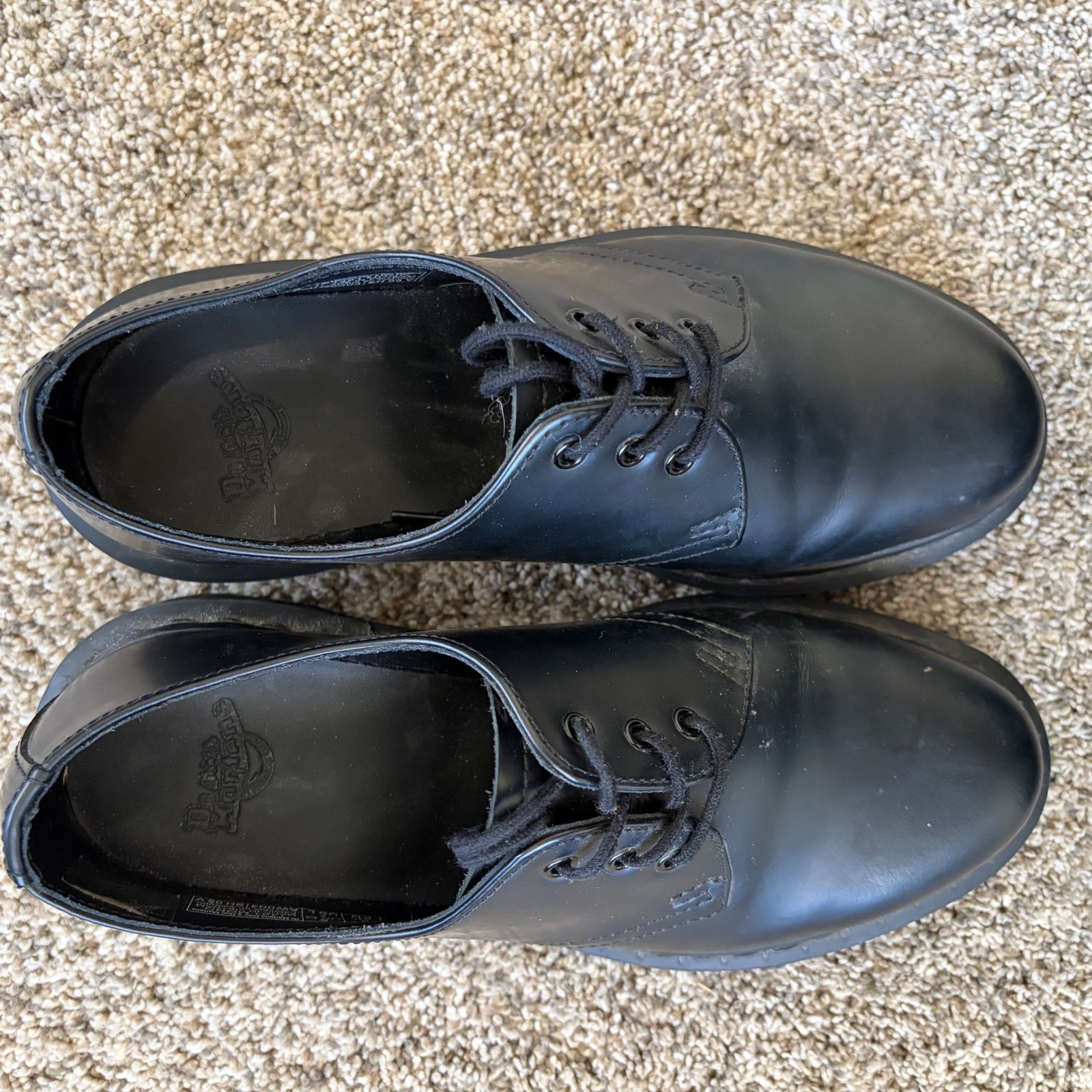 Dr. Martens 1461 Mono Oxford Unisex US 7L 6M Black Excellent Smooth Leather Shoe