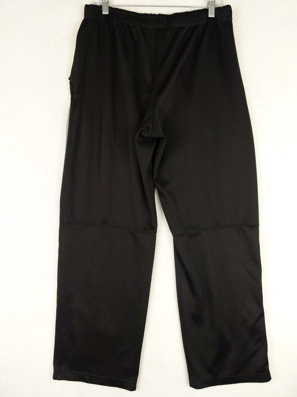 Starter Men’s Medium 32-34 Black Solid Track Pants Elastic Waist Zip Pockets