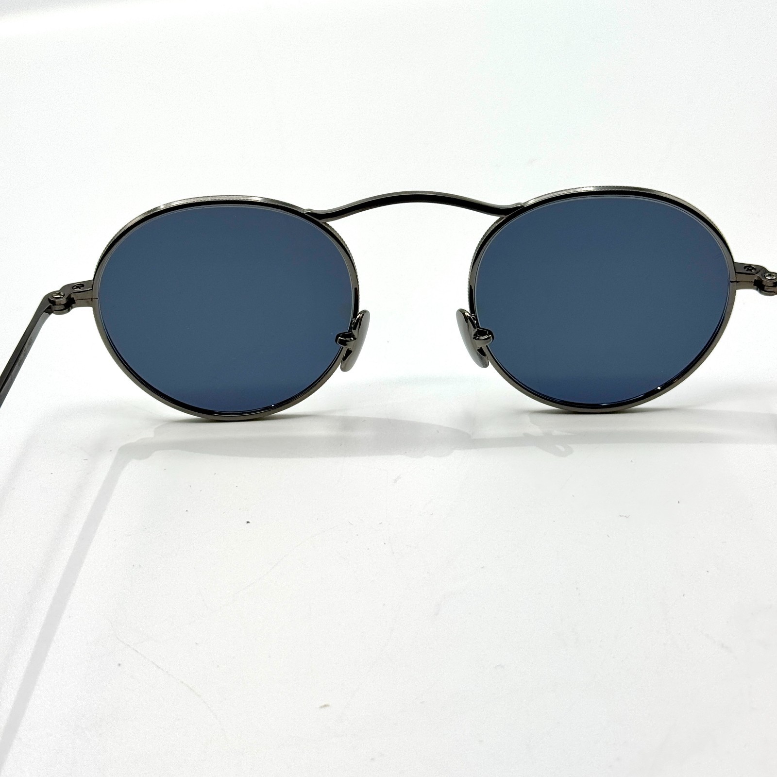 Eyevan Sunglasses Safari-E Pewter Round Frame Black Lens 46-21-145 New Authentic