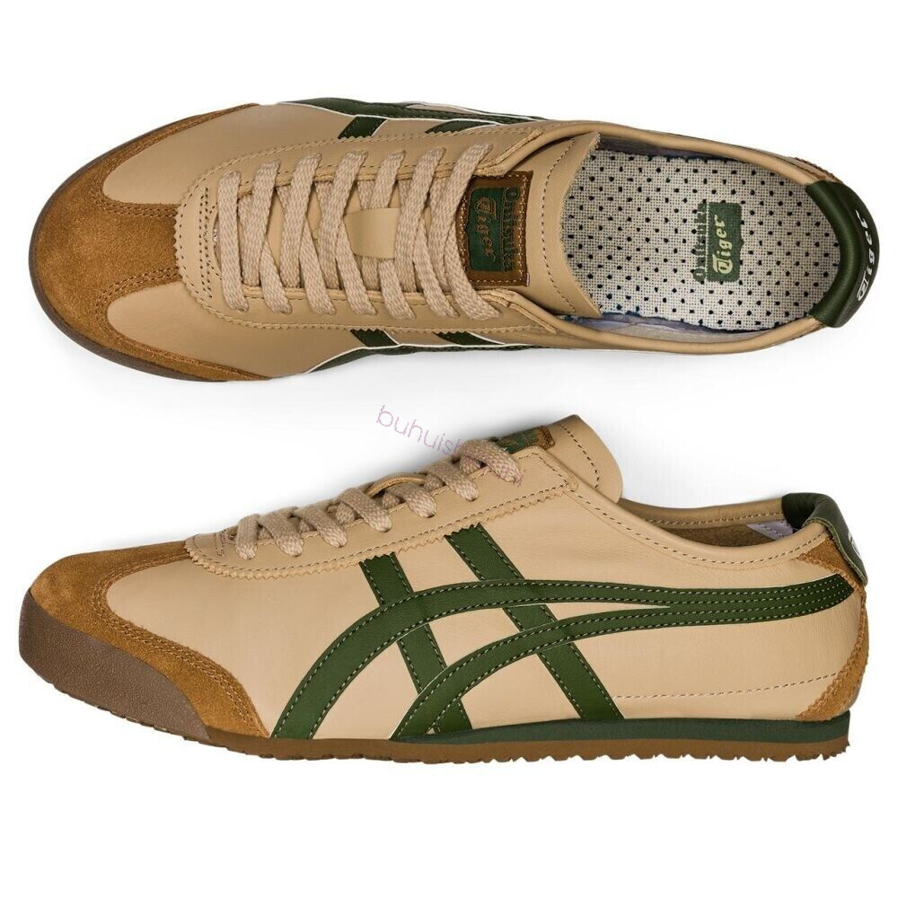 Unisex Beige Grass Gree MEXICO 66 Classic Athletic Shoes Sneakers