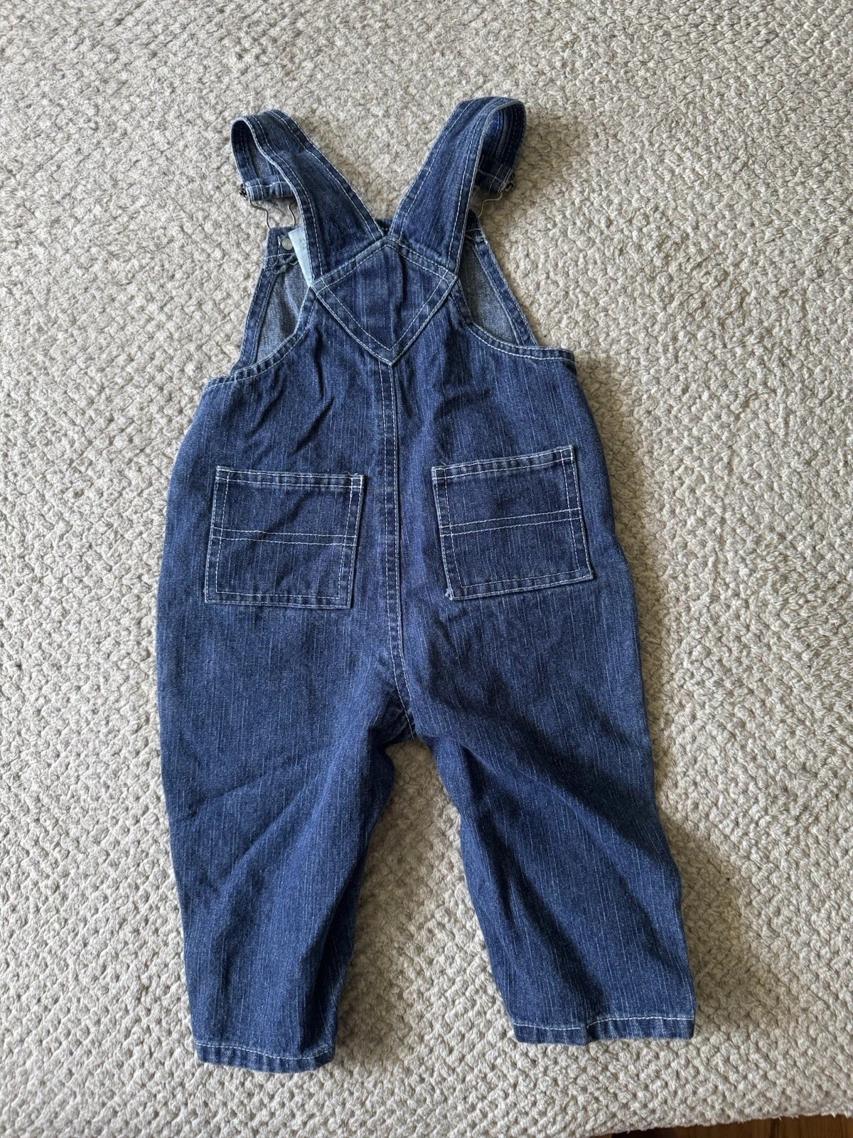 Vintage Sesame Street Elmo 12M 2pc Denim Overalls Set, Long Sleeve Shirt