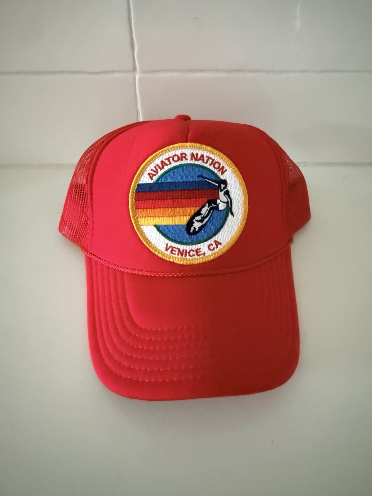 Aviator Nation Venice CA Red Trucker Hat
