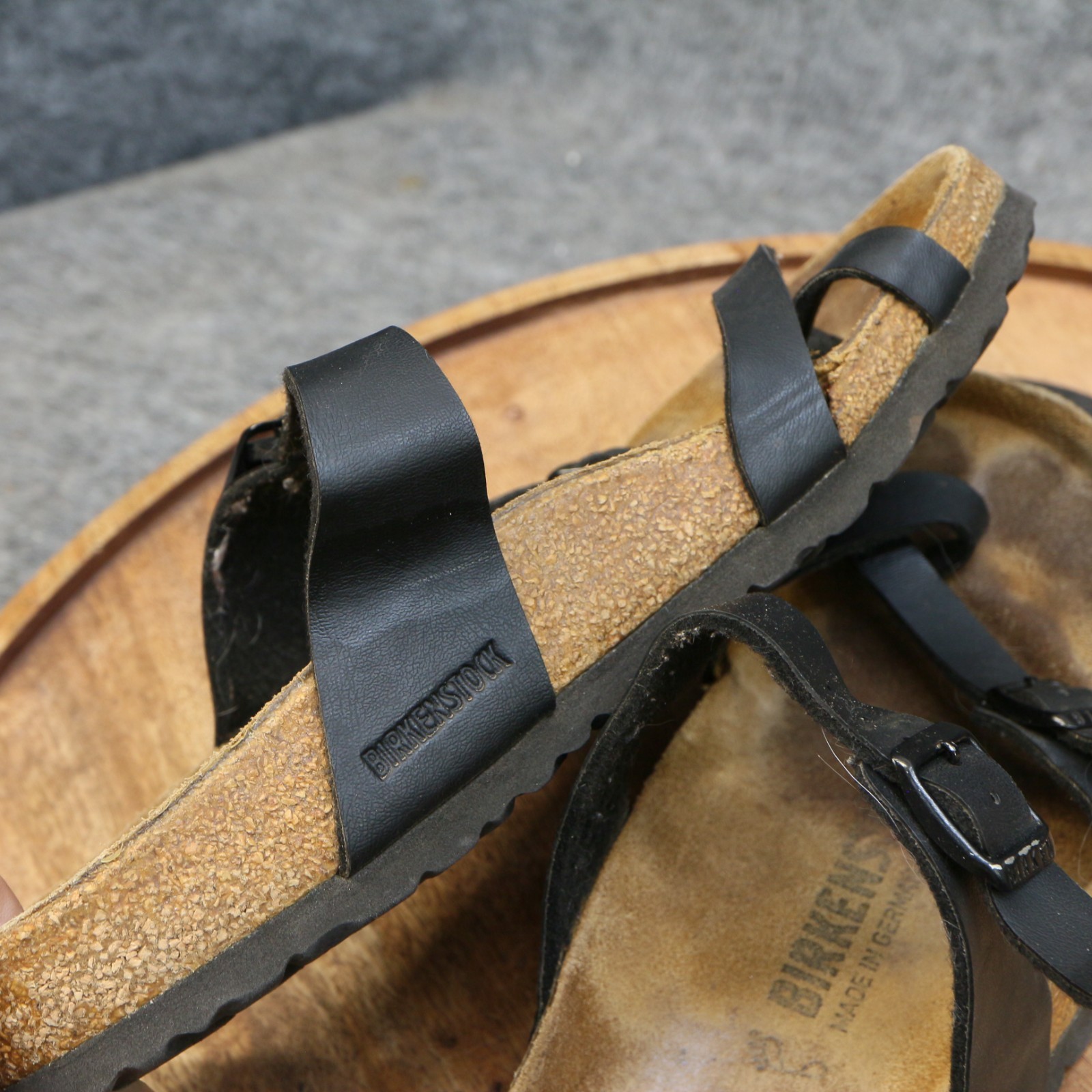 Birkenstock Mayari Black Birko-Flor Womens Size 38 US 7 Reg. Sandals Toe Loop