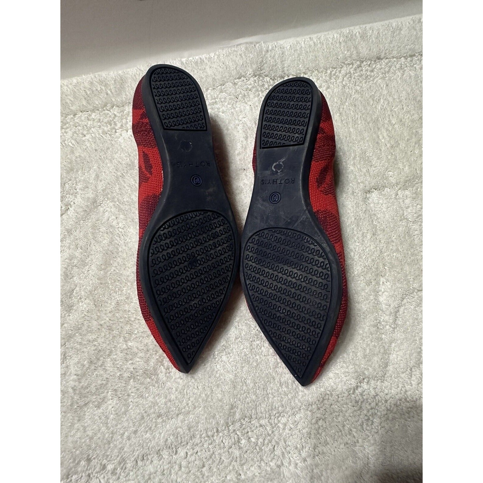 Rothy’s The Point Pattern Red Camo Limited Edition Flats Shoes W8 Retired