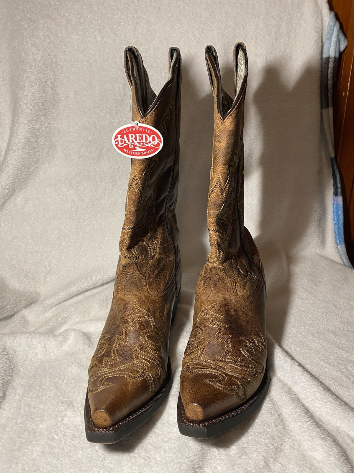 Laredo Authentic Western Leather Boots NEW Women’s 7.5 Snip Toe