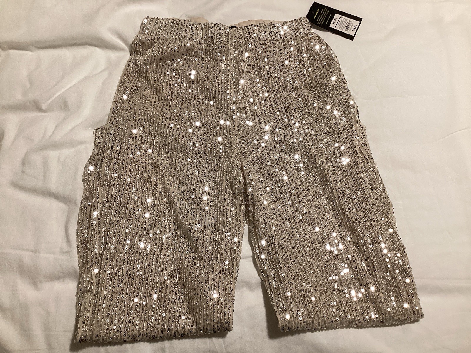 Girls Sequin Knit Jogger Pants Pull-On Elastic size Medium 7/8