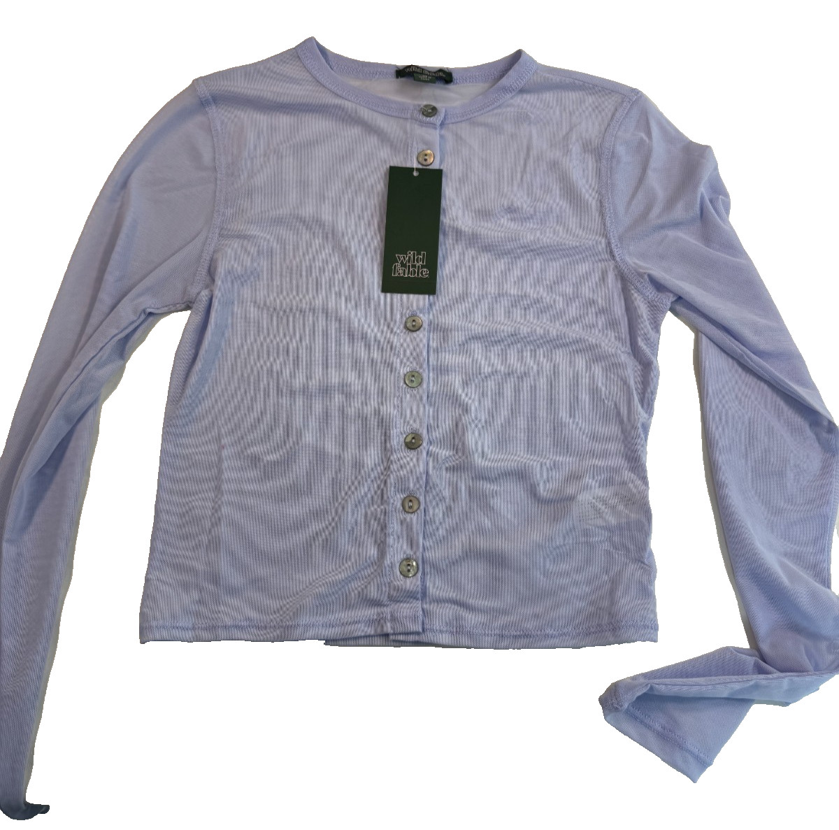Wild Fable Women’s Mesh Cardigan Light Aqua Blue XS Long Sleeve NWT