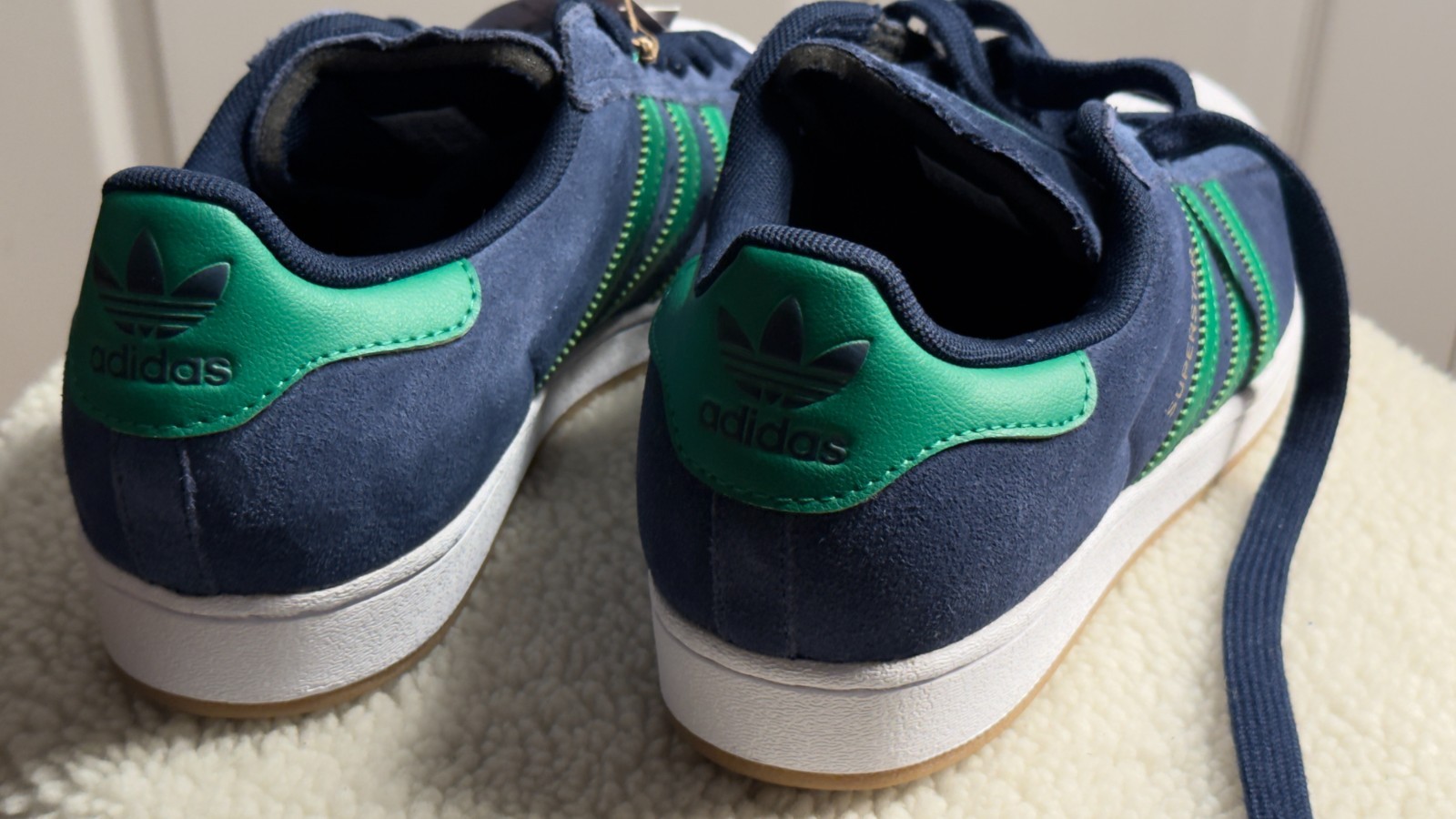 NEW adidas Superstar Adv Men’s US 12 Collegiate Navy / Green Originals JQ2098