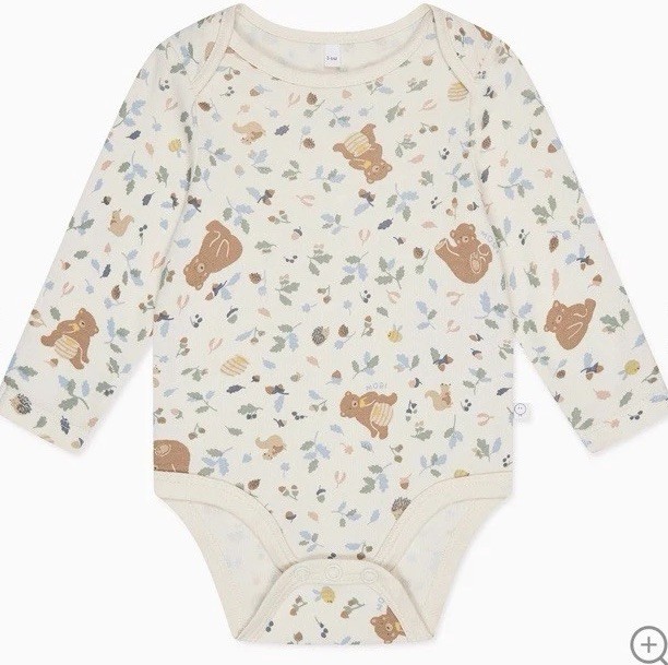 Mori Bear Long Sleeve Bodysuit 9-12 Months In Excellent Condition