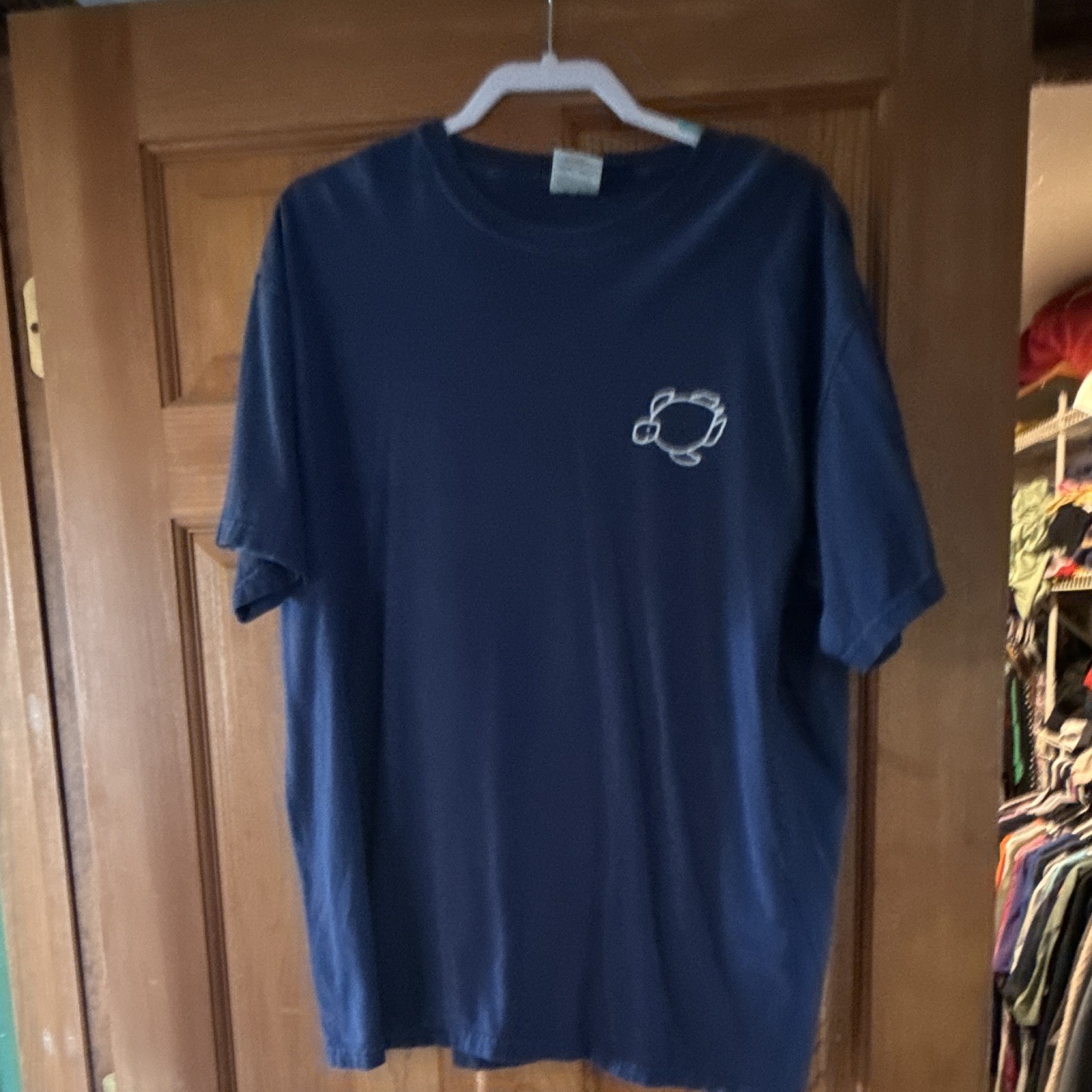 Comfort Colors Men’s XL Blue Shelly Cove Sea Turtle Graphic Tee Crew Heavyweight