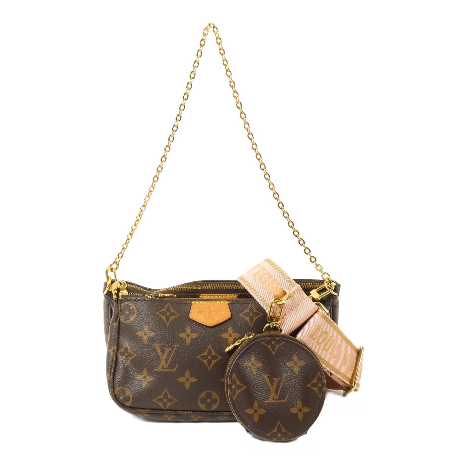 LOUIS VUITTON LV GHW Multi Pochette Accessoires 2 Way Bag M44840 Monogram Brown