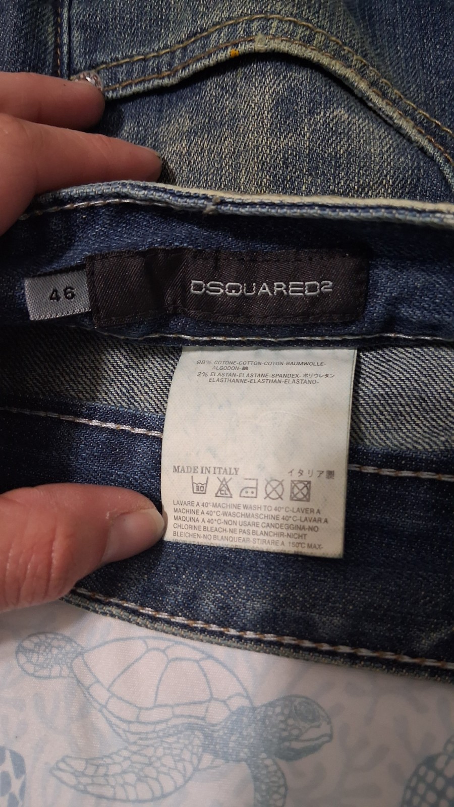 Archival DSQUARED2 SS2008 “Sweet Dungarees” Tea For Two Distressed Jeans IT 46