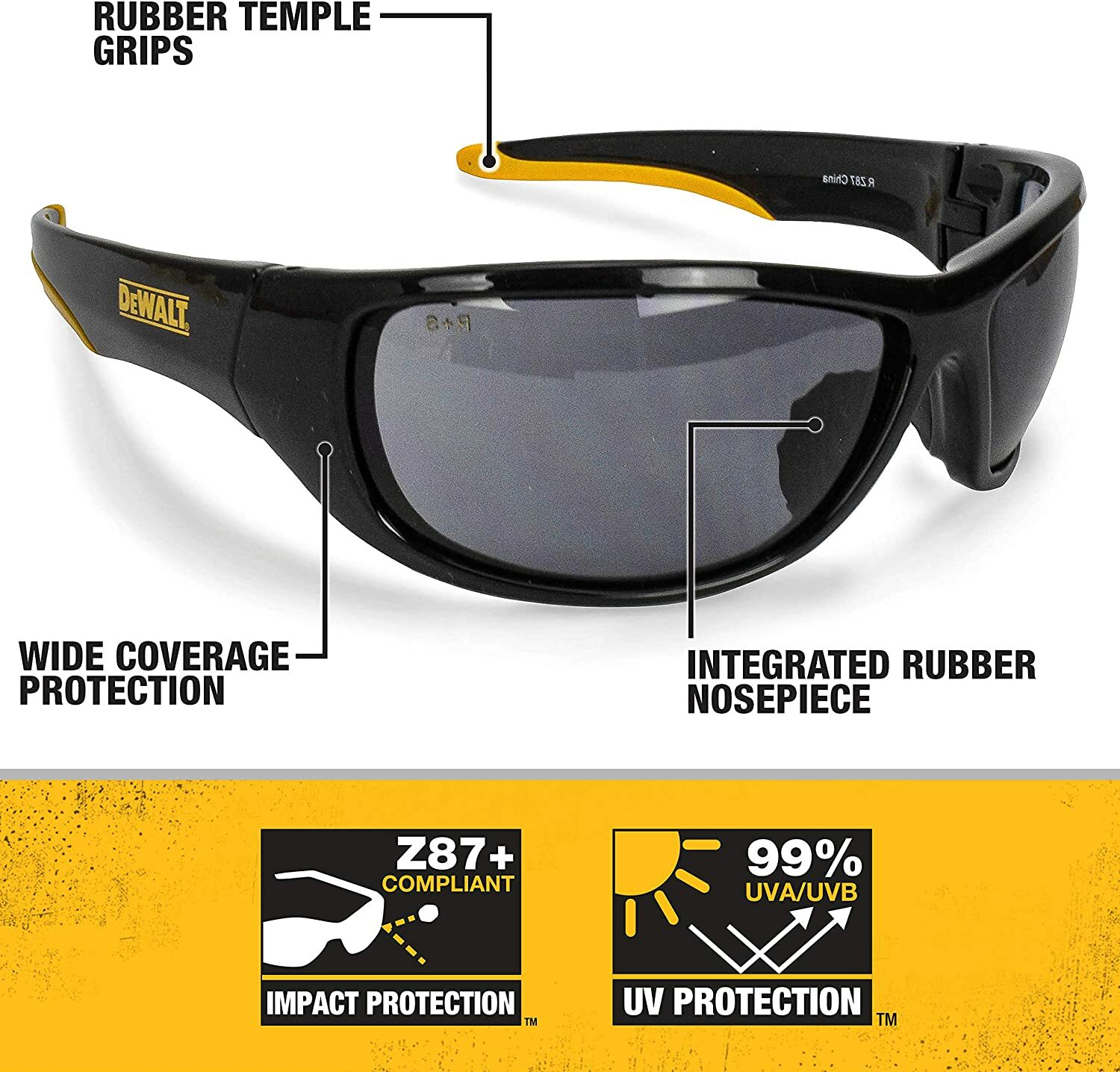 DeWalt DOMINATOR Safety Glasses Protective Work Eyewear Sunglasses UV ANSI Z87+