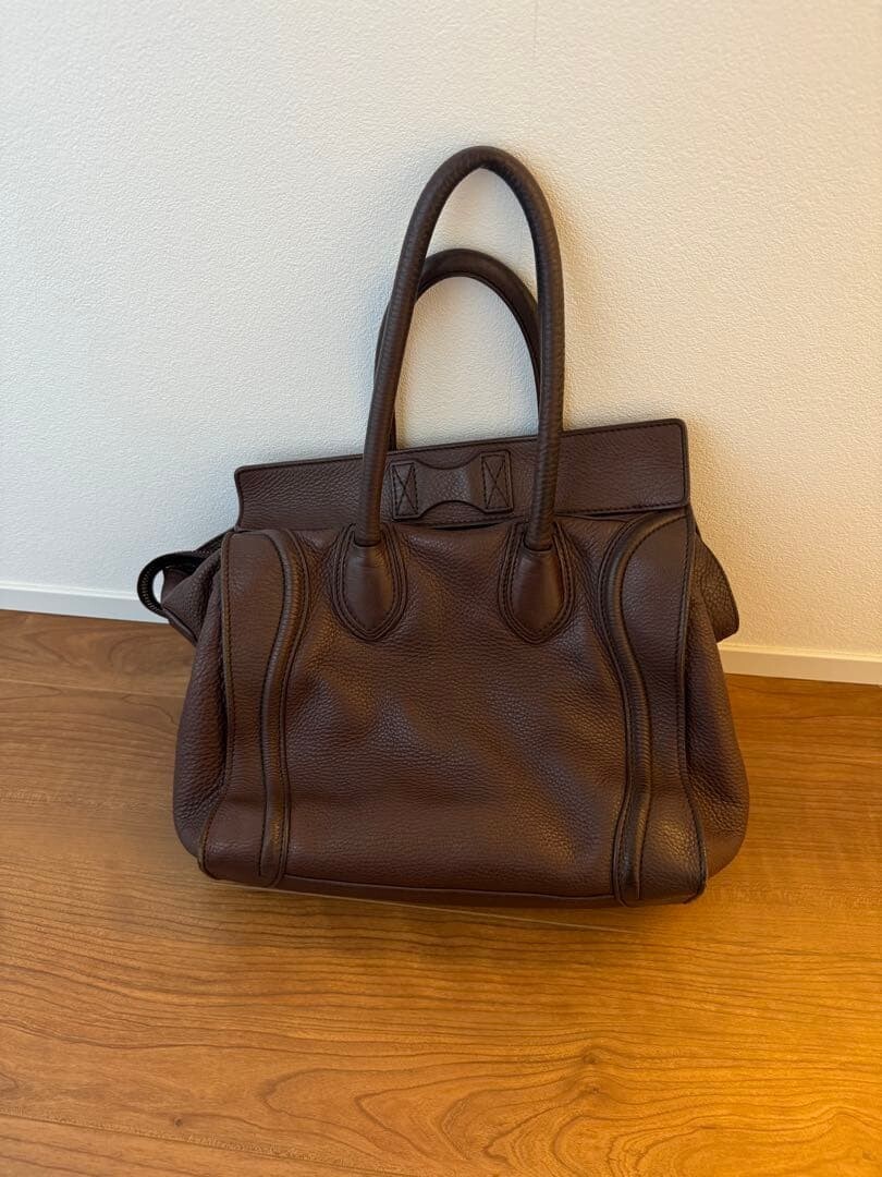 CELINE Luggage Mini Drummed Calfskin Leather Vintage Tote Authentic From Japan