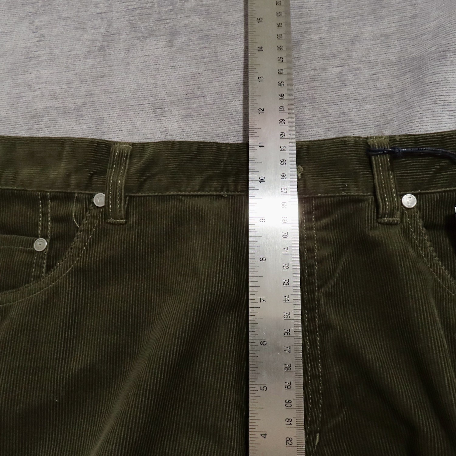 Mens Faconnable 5 Pocket Pants 36R Green Corduroy Cotton Straight Leg 36×33.5