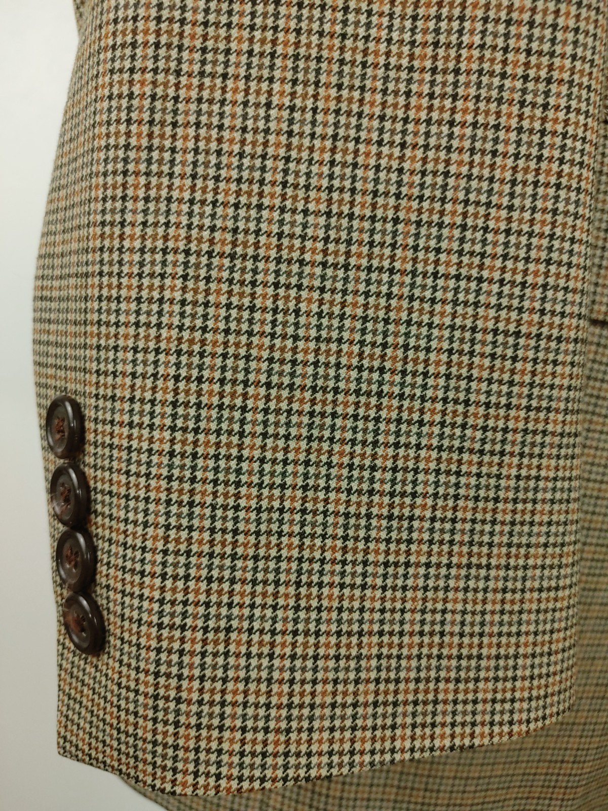 Vintage J Crew Blazer Men’s 40/41R Wool Brown Tan Houndstooth Sport Coat Jacket