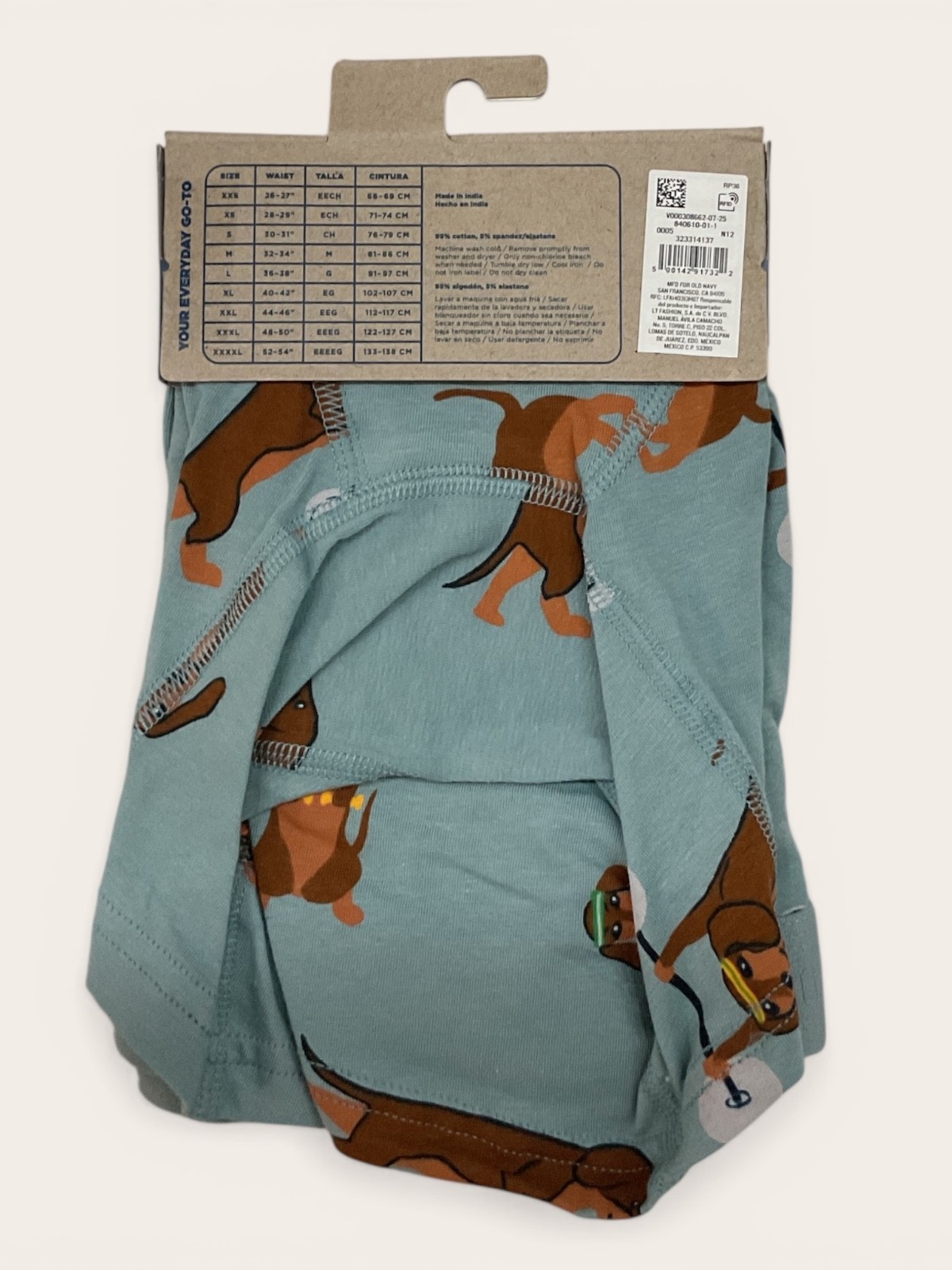 Old Navy Men’s Soft-Washed Boxer Briefs 6.25” inseam Dachshund Size XS L XXL
