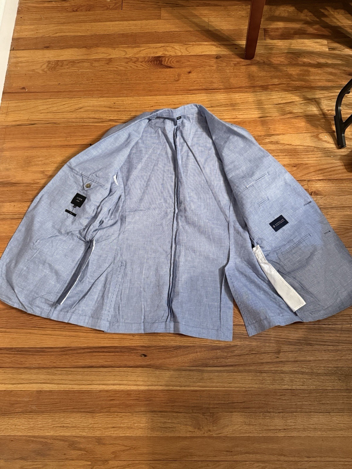 J.Crew Ludlow Somelos Blazer Men’s 40R Blue Gray Slim Unstructured Cotton Linen
