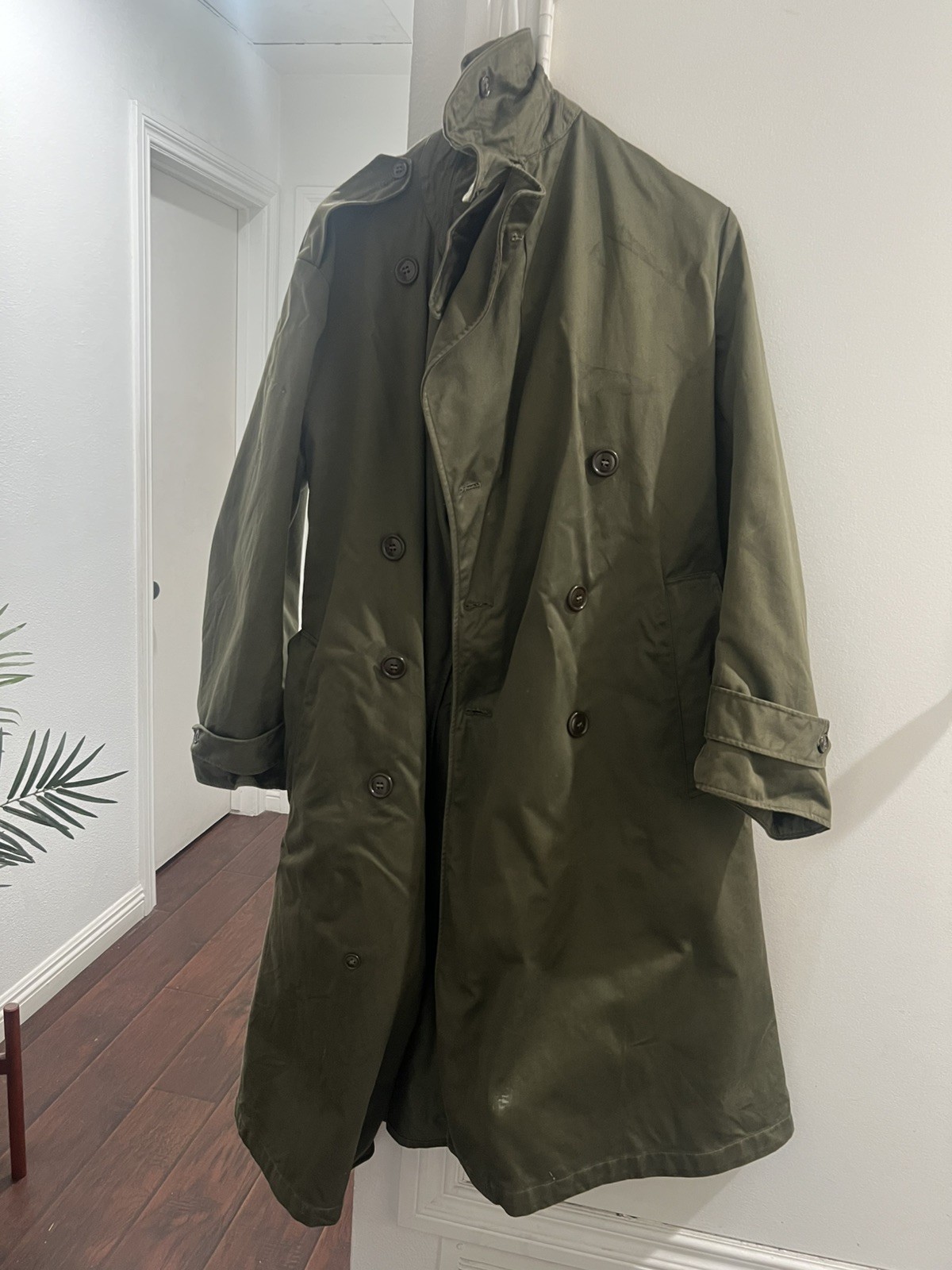 Vintage Sigmund Eisner Field Coat Mens Medium OD7 Military Overcoat 40s 50s