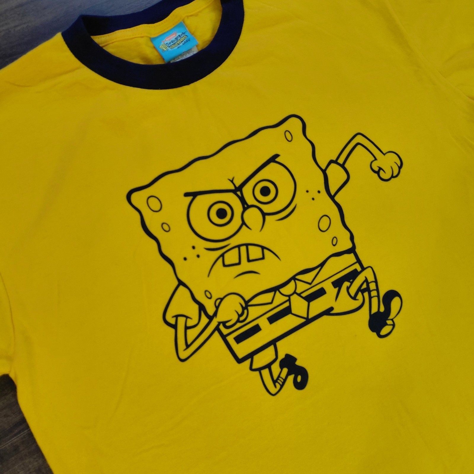 Vintage Spongebob Squarepants T Shirt Mens Large L Ringer Nickelodeon 2002 Y2k